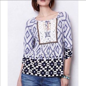 Anthropologie Vanessa Virginia Boho Blouse Top XS